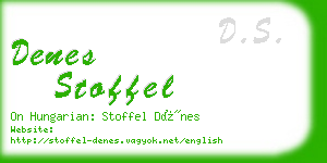 denes stoffel business card